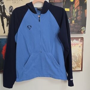 Vintage Y2K Nike Two-Tone Blue Hooded Fleece Pullover
